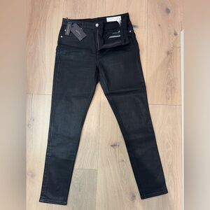 Rag & Bone Nina high rise skinny coated black jeans